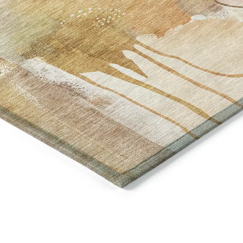 Mauve Copper And Ivory Abstract Washable Indoor Outdoor Area Rug Photo 6