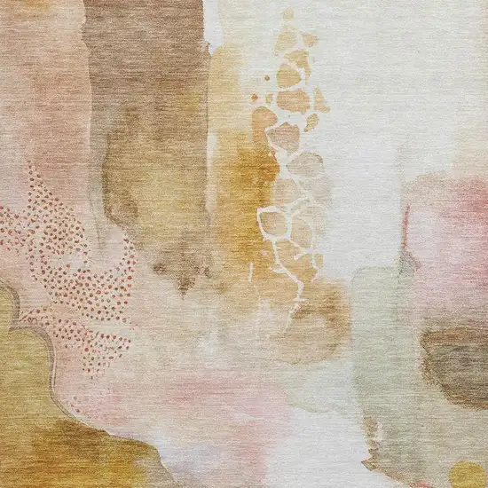 Mauve Copper And Ivory Abstract Washable Indoor Outdoor Area Rug Photo 3