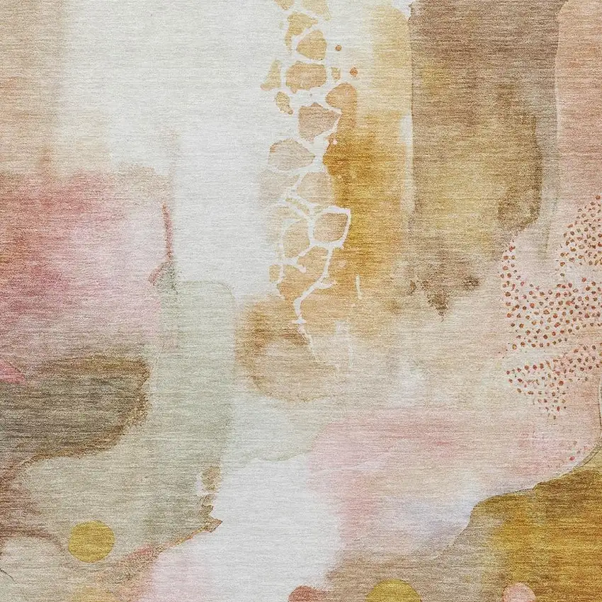 Mauve Copper And Ivory Abstract Washable Indoor Outdoor Area Rug Photo 7