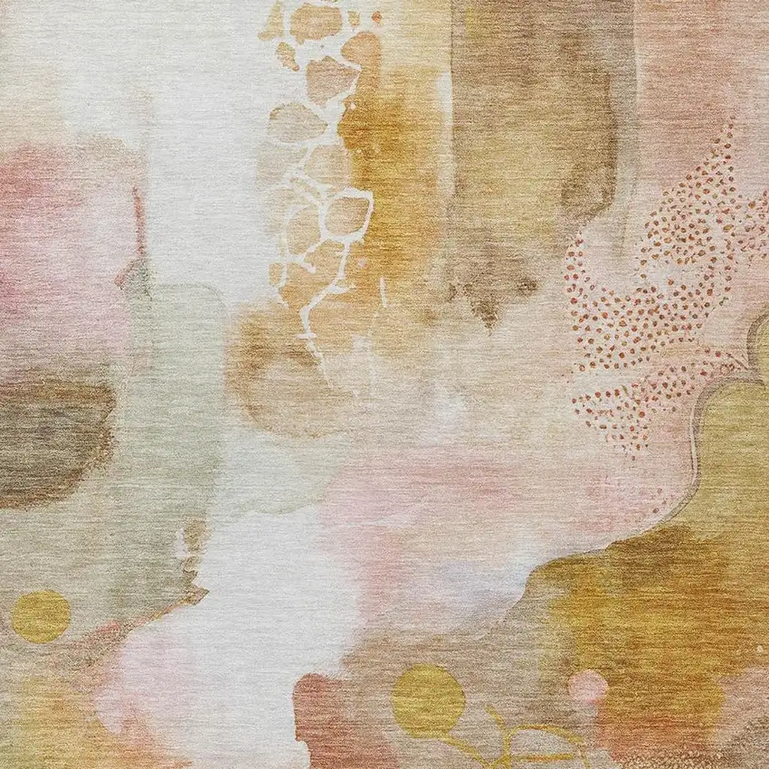 Mauve Copper And Ivory Abstract Washable Indoor Outdoor Area Rug Photo 7