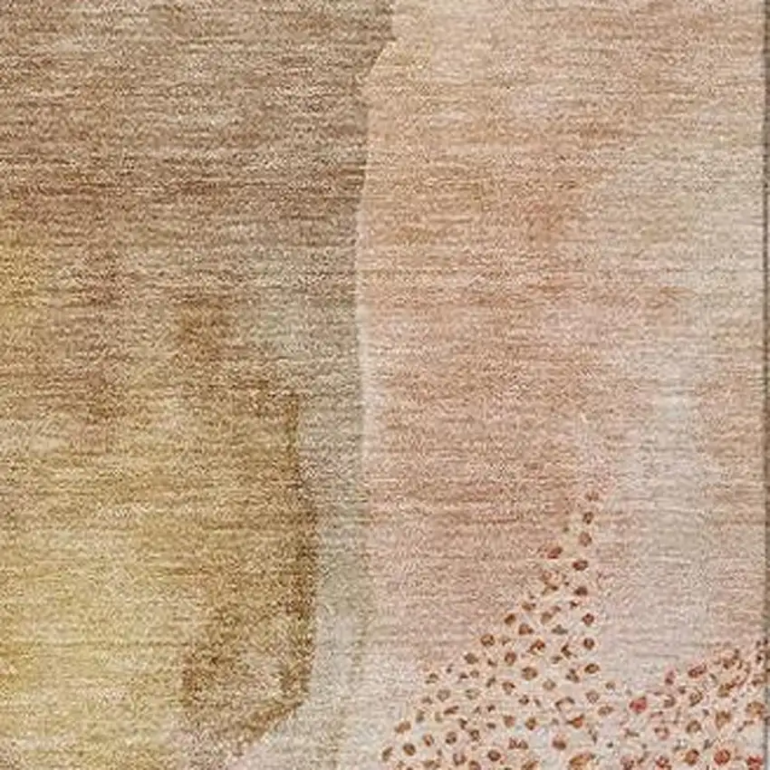 Mauve Copper And Ivory Abstract Washable Indoor Outdoor Area Rug Photo 3