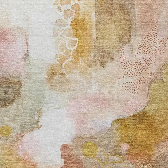 Mauve Copper And Ivory Abstract Washable Indoor Outdoor Area Rug Photo 7