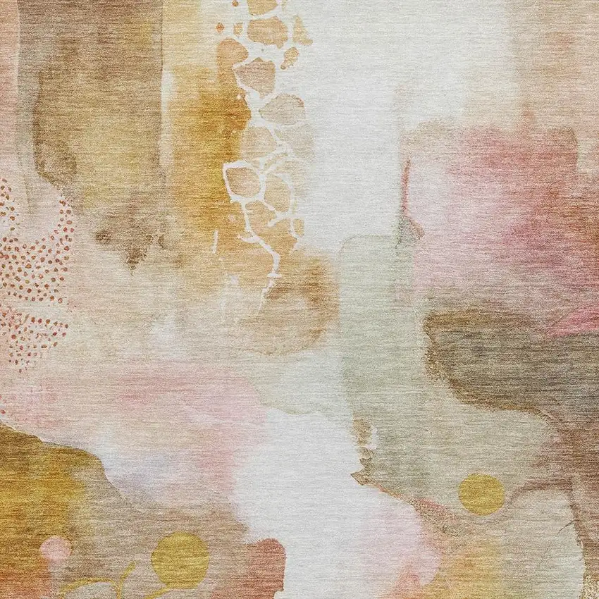 Mauve Copper And Ivory Abstract Washable Indoor Outdoor Area Rug Photo 3