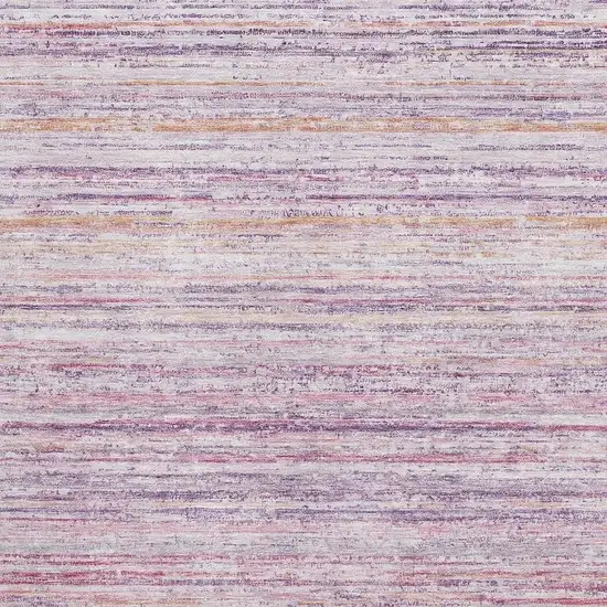 Mauve Lavender And Ivory Striped Washable Area Rug With UV Protection Photo 2