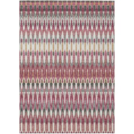 Mauve Merlot And Ivory Southwestern Washable Indoor Outdoor Area Rug Photo 2