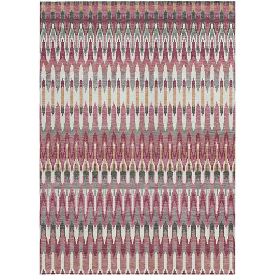 Mauve Merlot And Ivory Southwestern Washable Indoor Outdoor Area Rug Photo 7