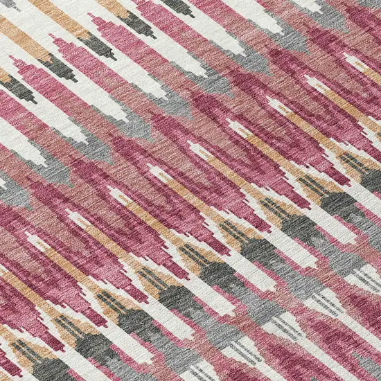 Mauve Merlot And Ivory Southwestern Washable Indoor Outdoor Area Rug Photo 6