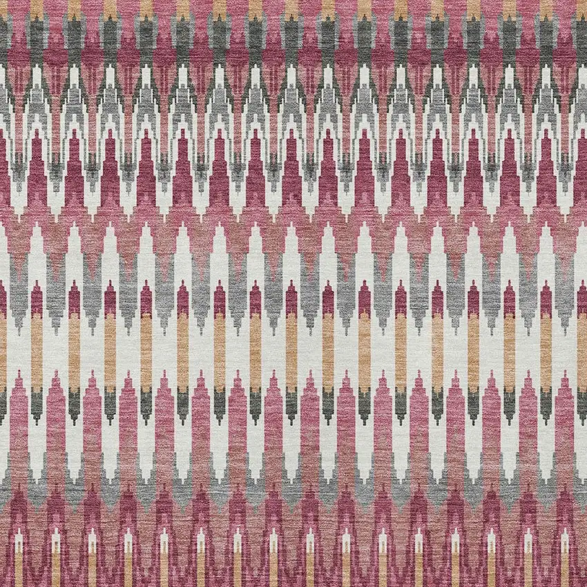 Mauve Merlot And Ivory Southwestern Washable Indoor Outdoor Area Rug Photo 7