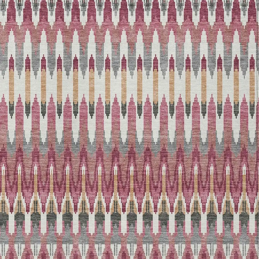Mauve Merlot And Ivory Southwestern Washable Indoor Outdoor Area Rug Photo 7