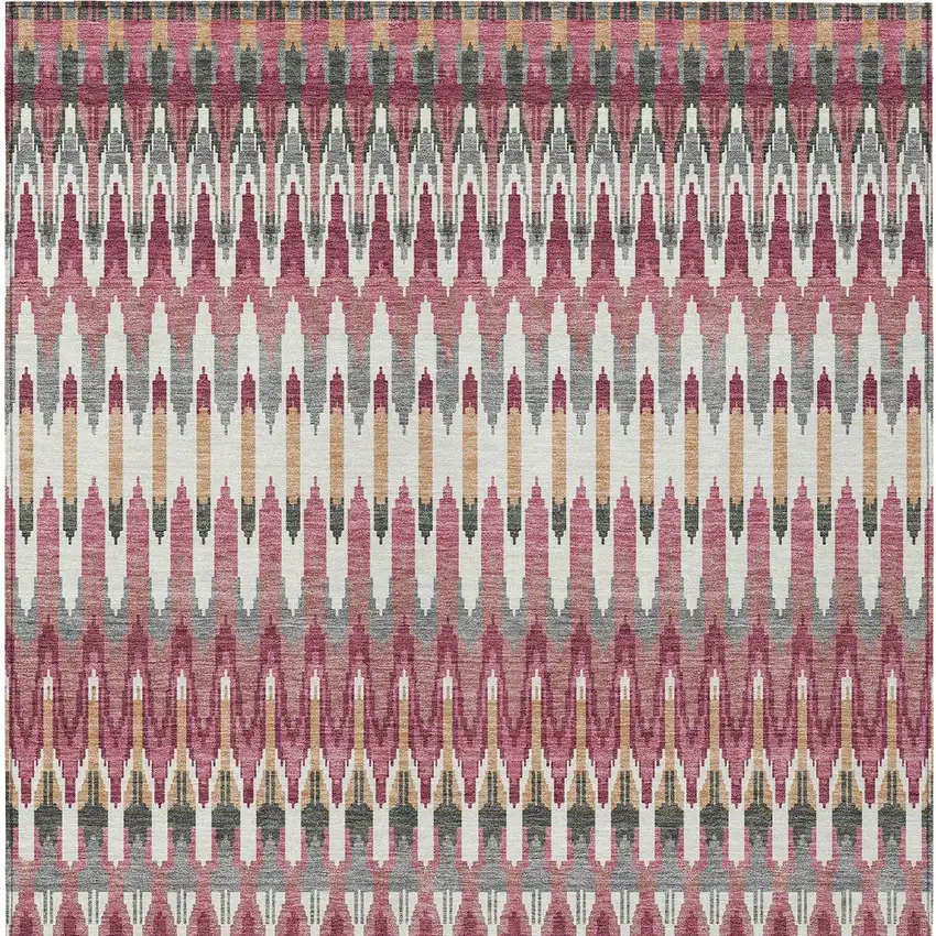 Mauve Merlot And Ivory Southwestern Washable Indoor Outdoor Area Rug Photo 8