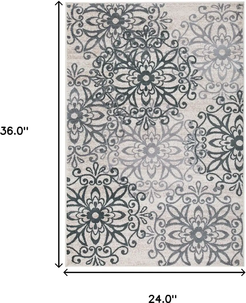 Medallion Power Loom Stain Resistant Area Rug Photo 6