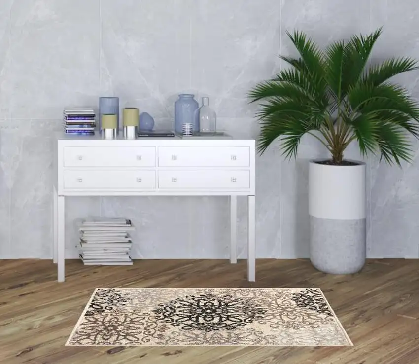 Medallion Power Loom Stain Resistant Area Rug Photo 8