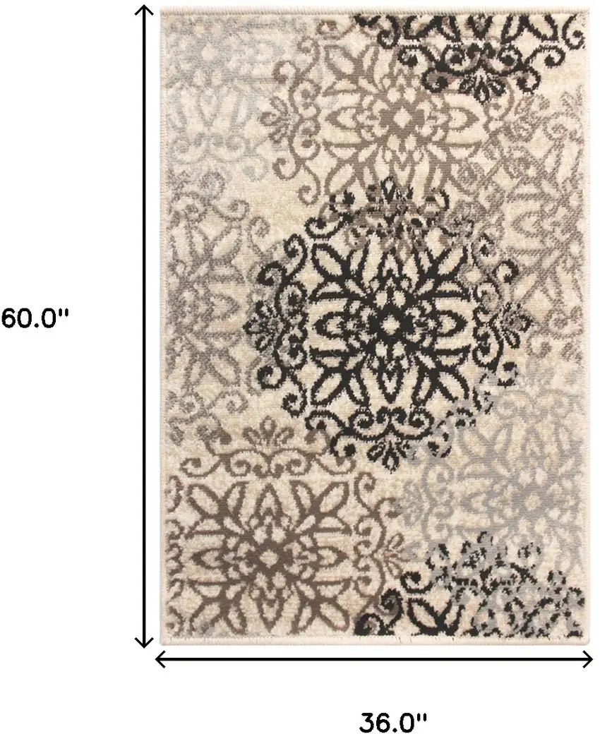 Medallion Power Loom Stain Resistant Area Rug Photo 7