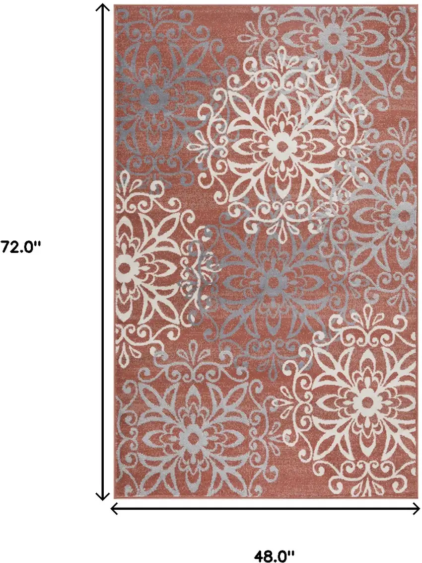 Medallion Power Loom Stain Resistant Area Rug Photo 7