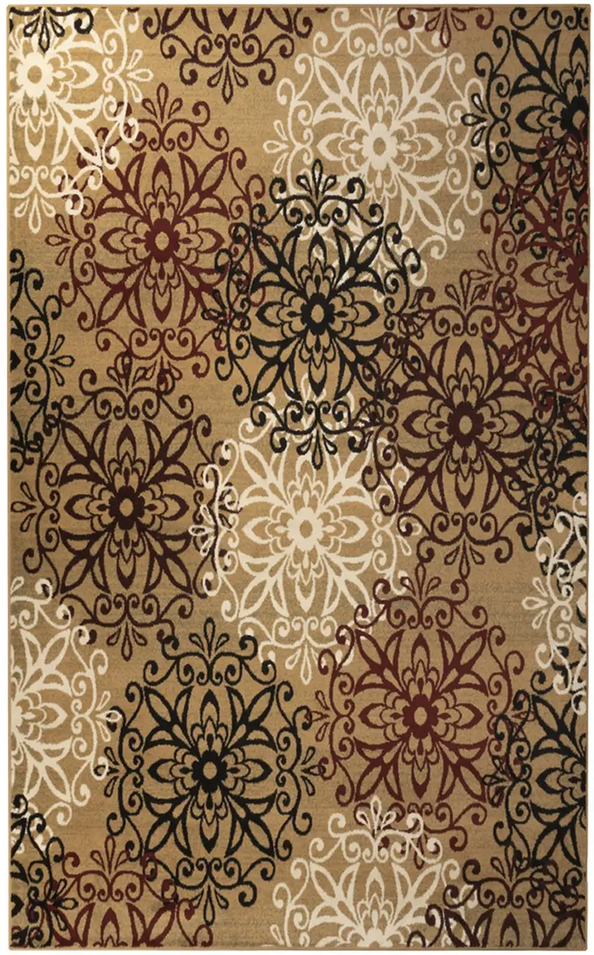 Gray And Ivory Medallion Area Rug Photo 2