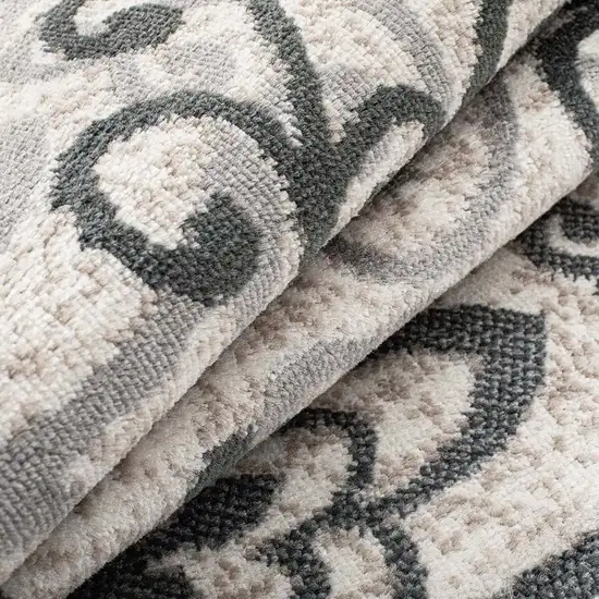 Gray And Charcoal Medallion Area Rug Photo 8