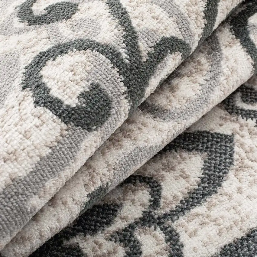 Gray And Charcoal Medallion Area Rug Photo 8