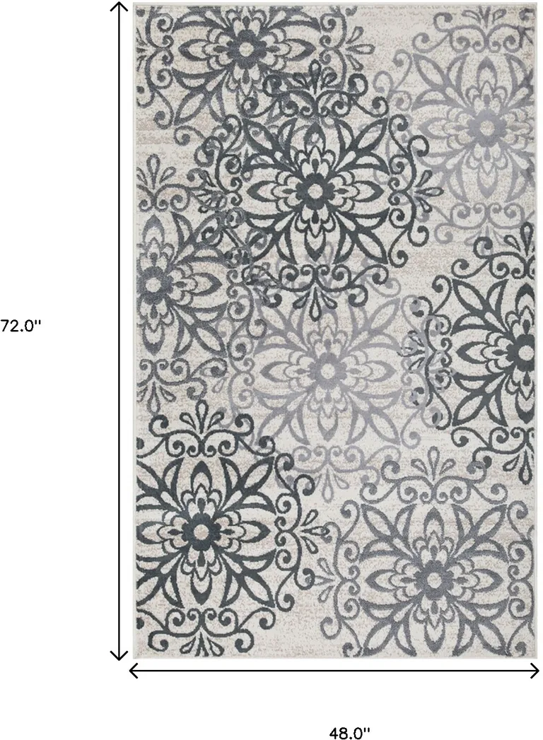 Medallion Power Loom Stain Resistant Area Rug Photo 3