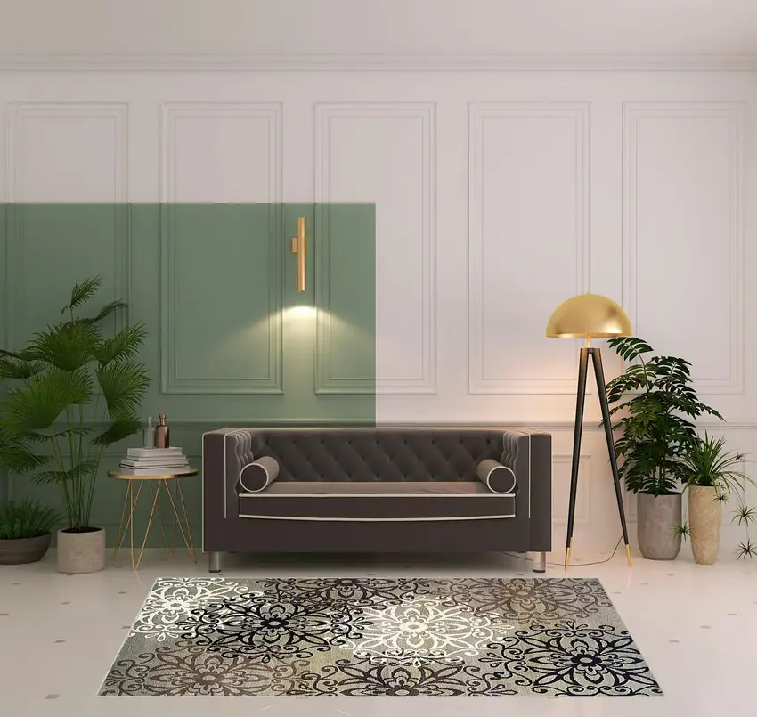 Medallion Power Loom Stain Resistant Area Rug Photo 8