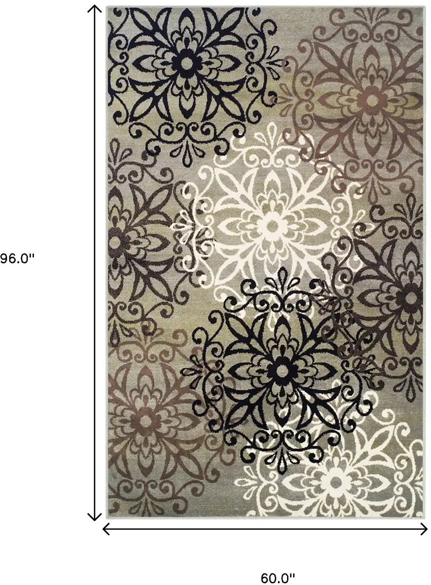 Medallion Power Loom Stain Resistant Area Rug Photo 7