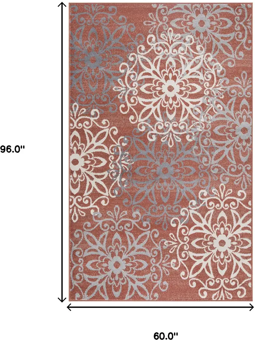 Medallion Power Loom Stain Resistant Area Rug Photo 7