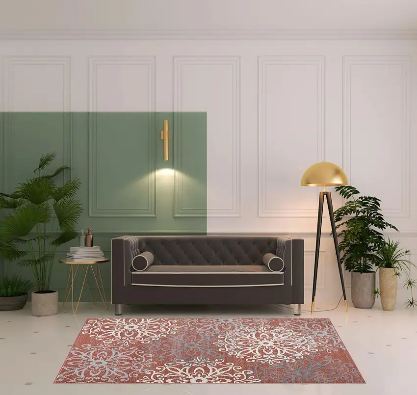 Medallion Power Loom Stain Resistant Area Rug Photo 8
