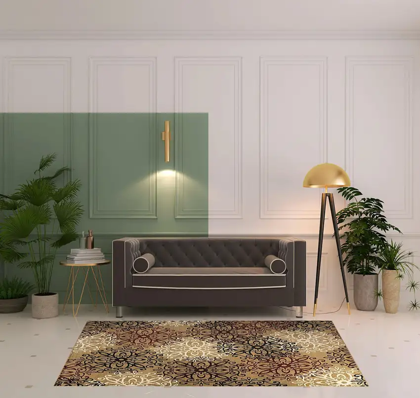 Medallion Power Loom Stain Resistant Area Rug Photo 9
