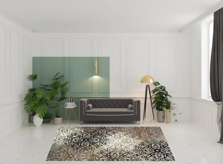 Medallion Power Loom Stain Resistant Area Rug Photo 8