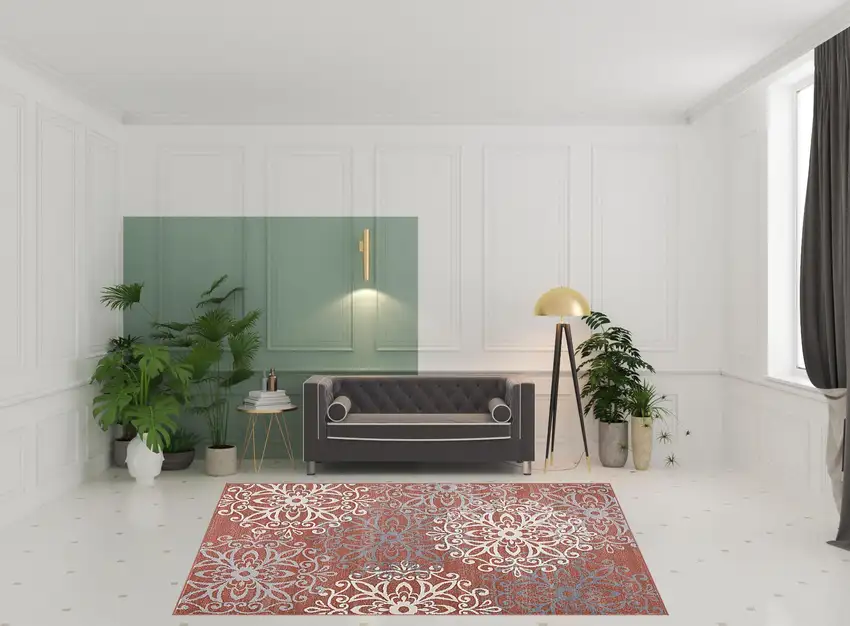 Medallion Power Loom Stain Resistant Area Rug Photo 8
