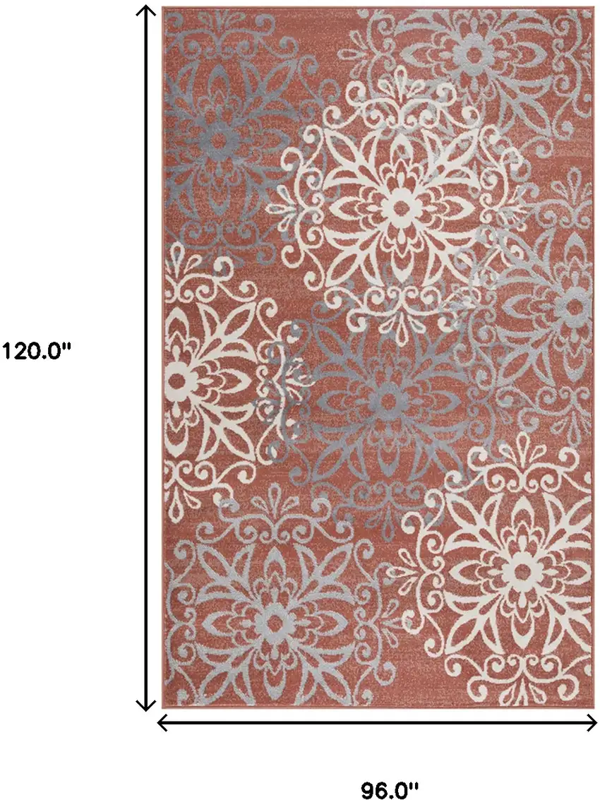 Medallion Power Loom Stain Resistant Area Rug Photo 7