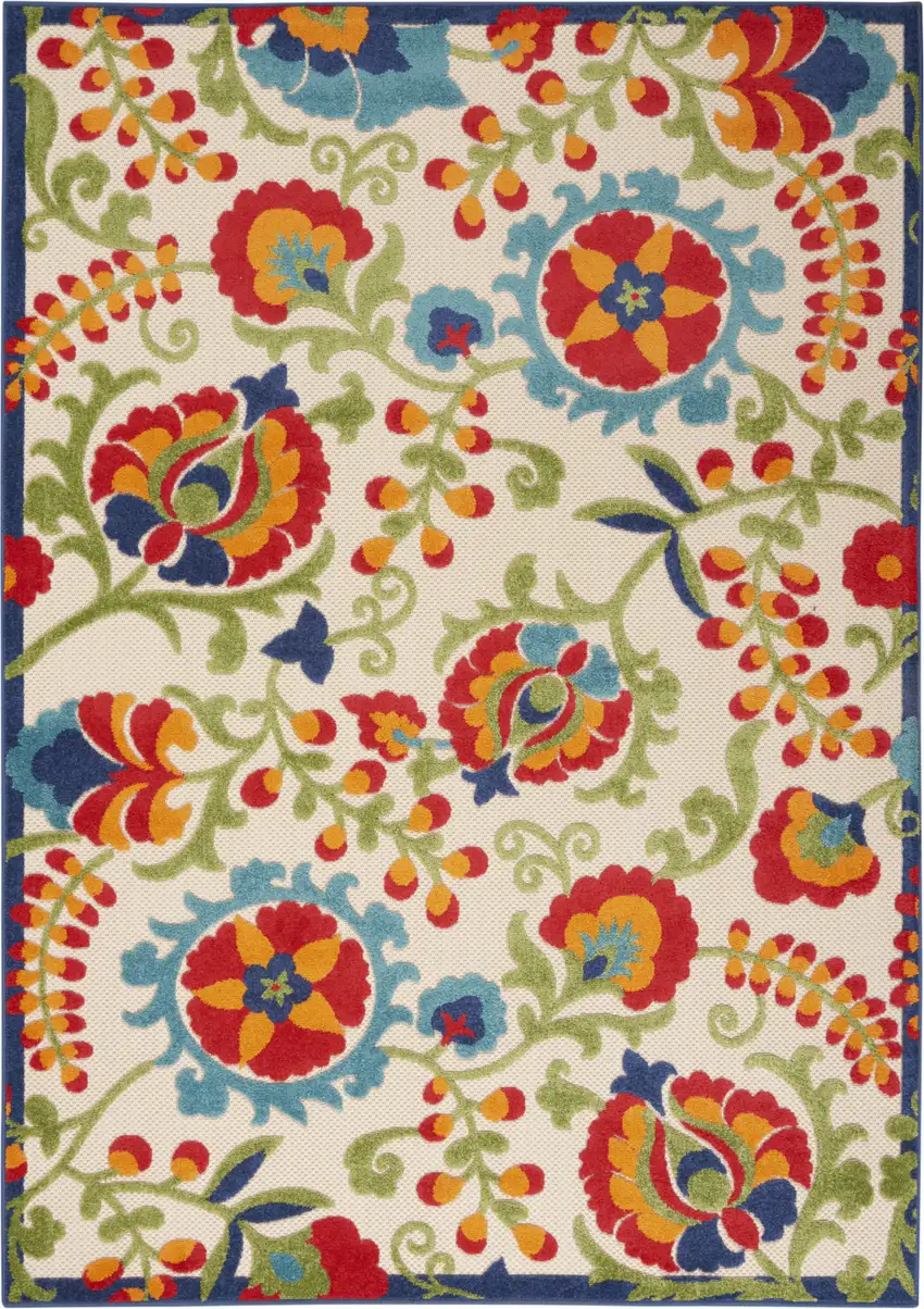 Green And Ivory Indoor Outdoor Area Rug Photo 6