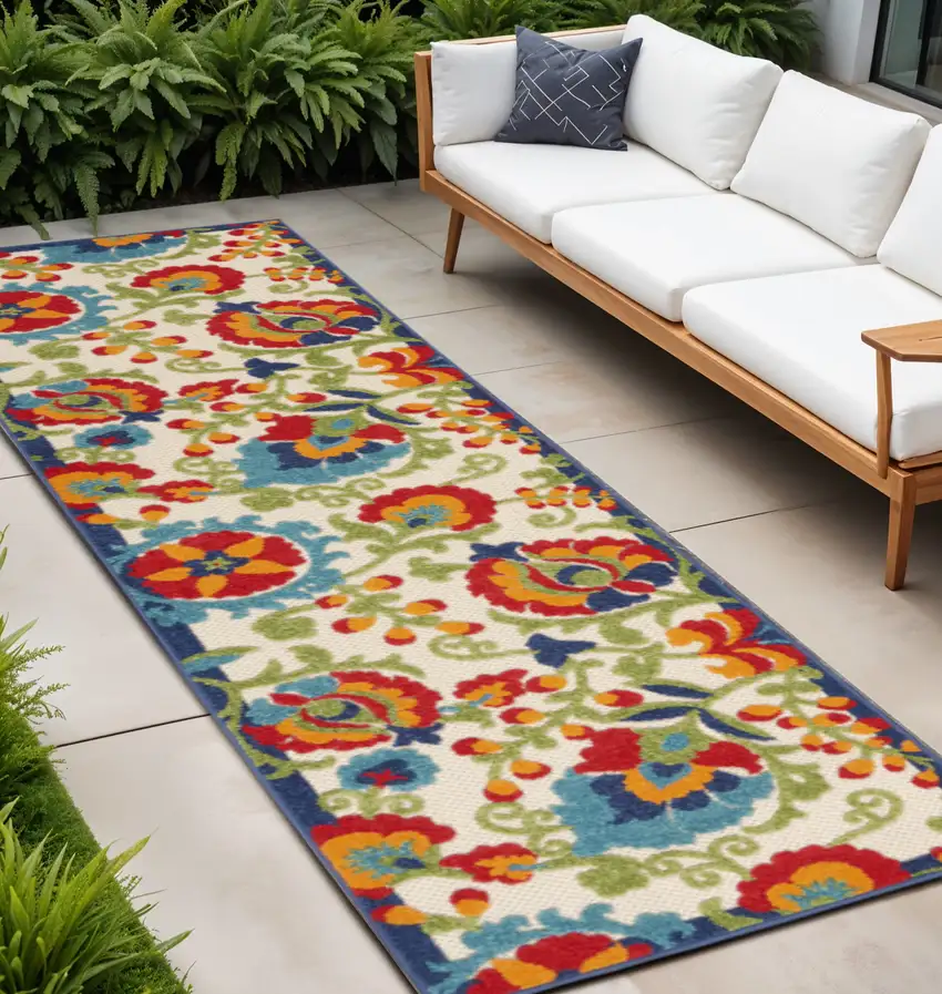 10' Green And Ivory Indoor Outdoor Area Rug Photo 2