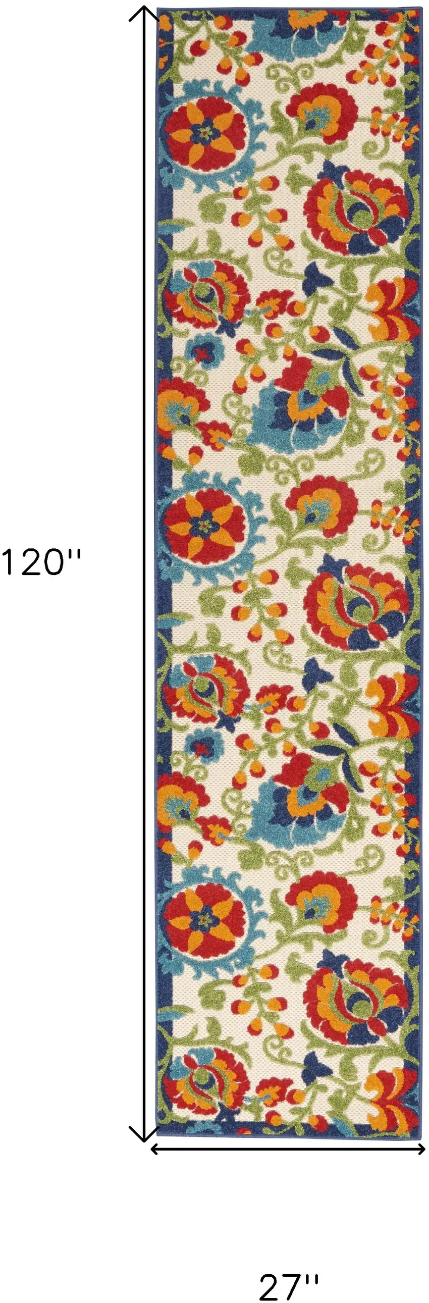 Green And Ivory Floral Indoor Outdoor Area Rug Photo 9