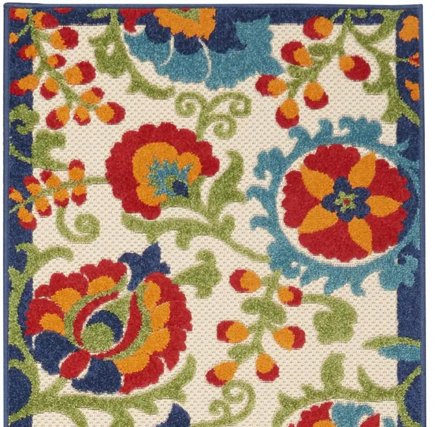 10' Green And Ivory Indoor Outdoor Area Rug Photo 9