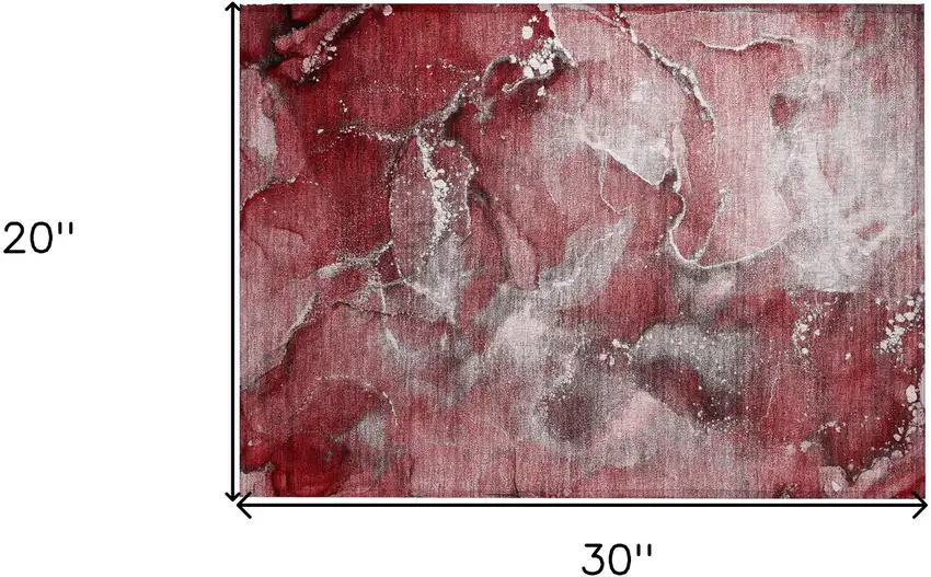 Merlot Abstract Washable Non Skid Indoor Outdoor Area Rug Photo 3