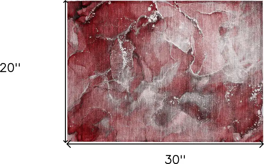 Merlot Abstract Washable Non Skid Indoor Outdoor Area Rug Photo 3