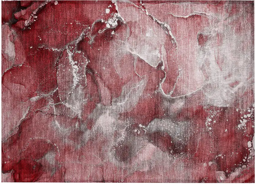 Merlot Abstract Washable Non Skid Indoor Outdoor Area Rug Photo 2