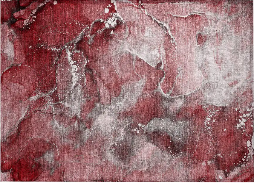 Merlot Abstract Washable Non Skid Indoor Outdoor Area Rug Photo 2