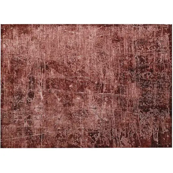 Merlot Abstract Washable Non Skid Indoor Outdoor Area Rug Photo 4
