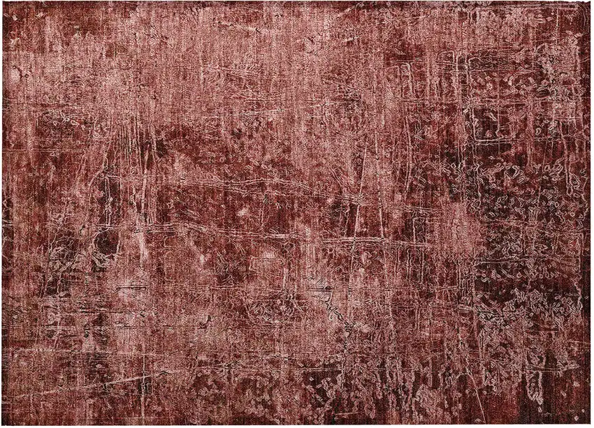 Merlot Abstract Washable Non Skid Indoor Outdoor Area Rug Photo 4