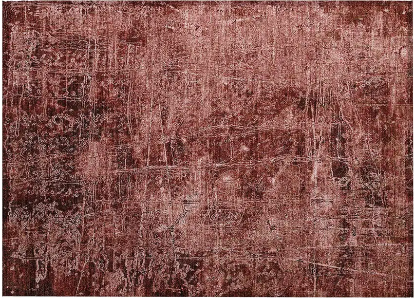 Merlot Abstract Washable Non Skid Indoor Outdoor Area Rug Photo 2