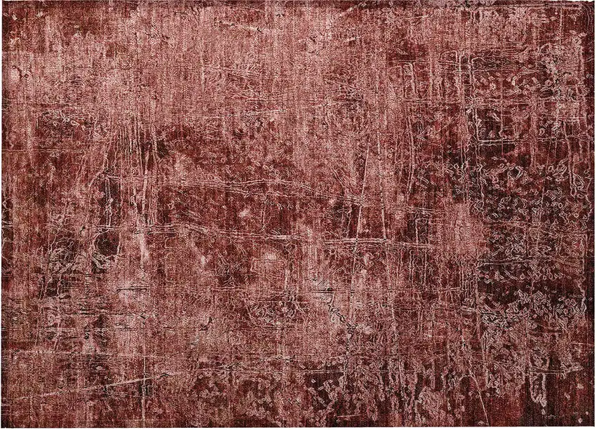 Merlot Abstract Washable Non Skid Indoor Outdoor Area Rug Photo 4