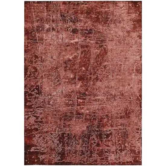 Merlot Abstract Washable Non Skid Indoor Outdoor Area Rug Photo 4