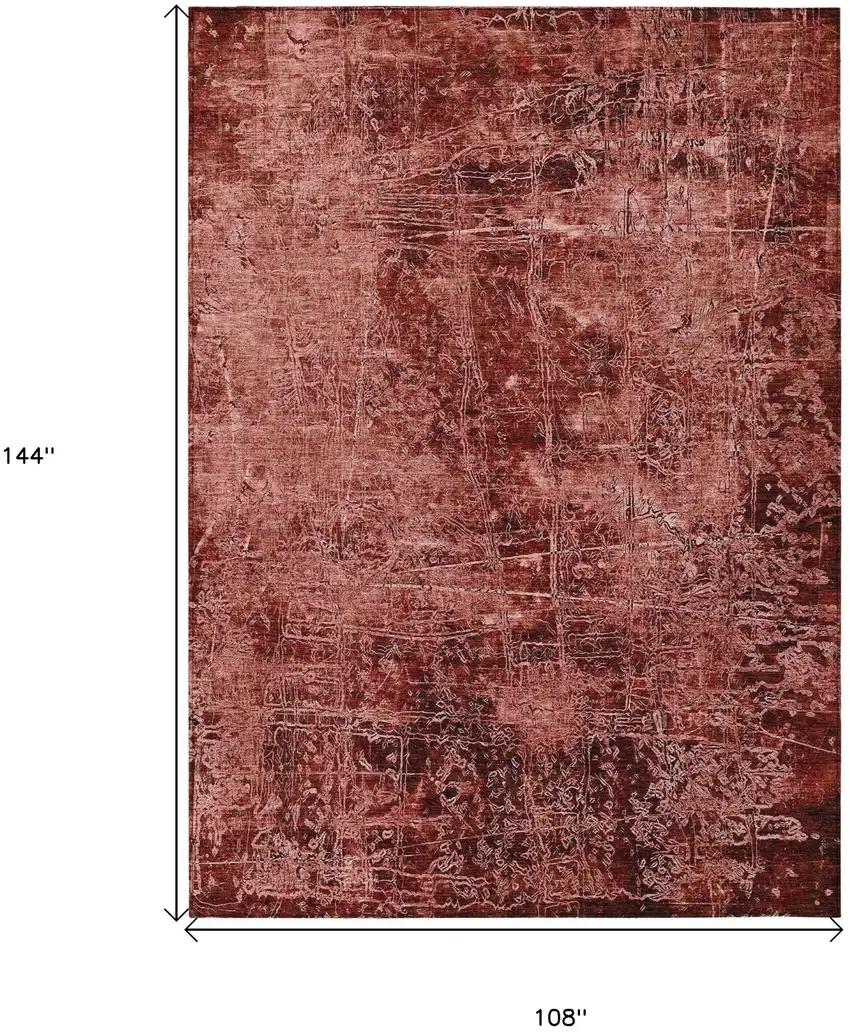 Merlot Abstract Washable Non Skid Indoor Outdoor Area Rug Photo 3