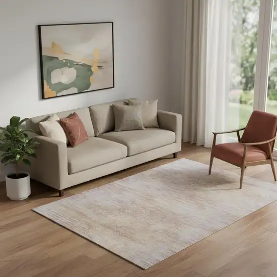 Merlot And Beige Abstract Washable Area Rug With UV Protection Photo 1