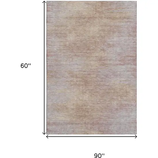 Merlot And Beige Abstract Washable Area Rug With UV Protection Photo 3