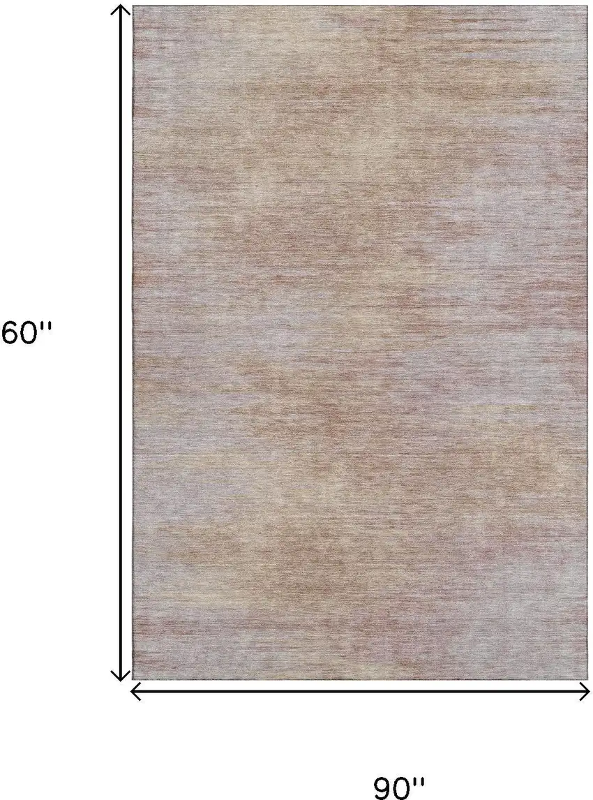 Merlot And Beige Abstract Washable Area Rug With UV Protection Photo 3