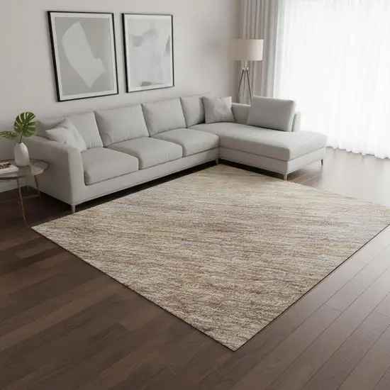 Merlot And Beige Abstract Washable Area Rug With UV Protection Photo 2