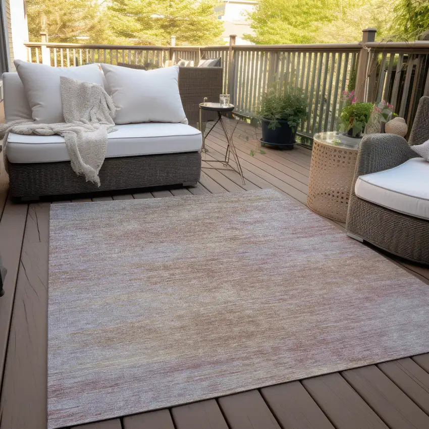 Merlot And Beige Abstract Washable Indoor Outdoor Area Rug Photo 7