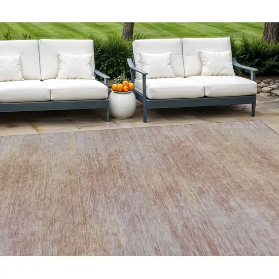 Merlot And Beige Abstract Washable Indoor Outdoor Area Rug Photo 1